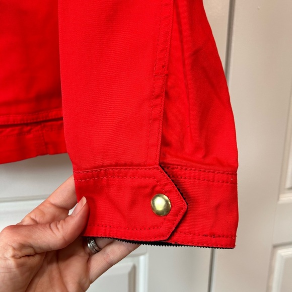 JCrew NWT Red Nautical Lightweight Jacket w/ Corduroy collar & cuffs Women S - Picture 10 of 10